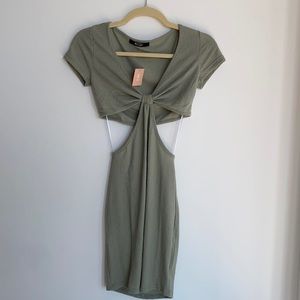 NEW Miss Lola Short Sleeve Cut Out Mini Dress S
